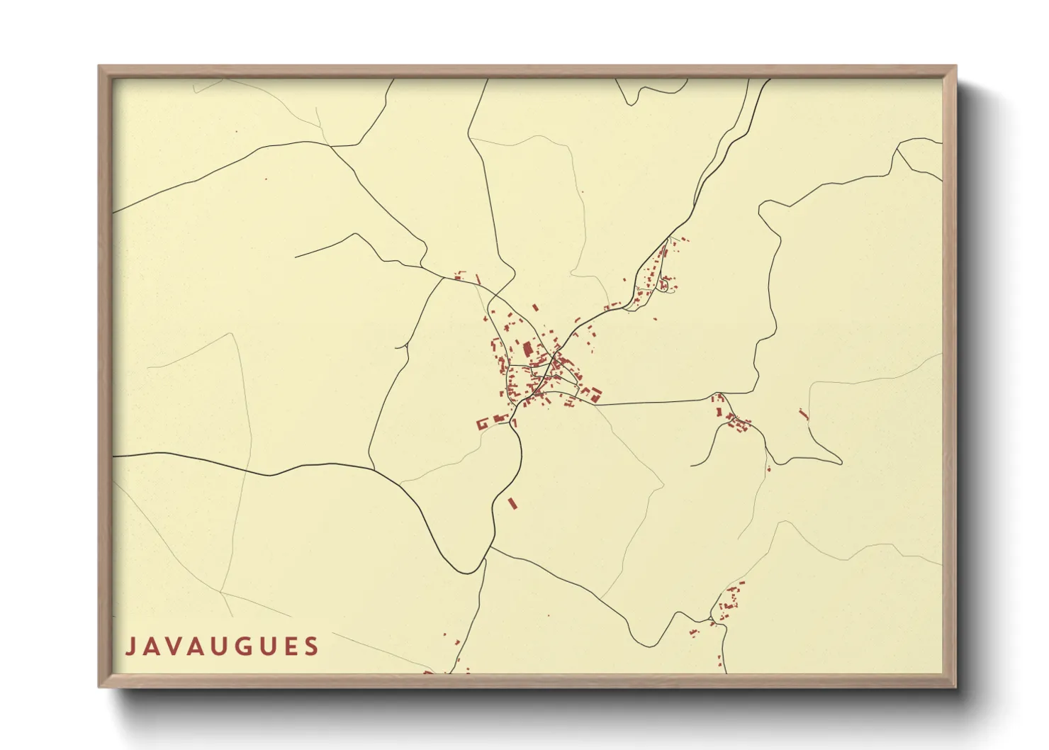 Une affiche de carte sur Javaugues