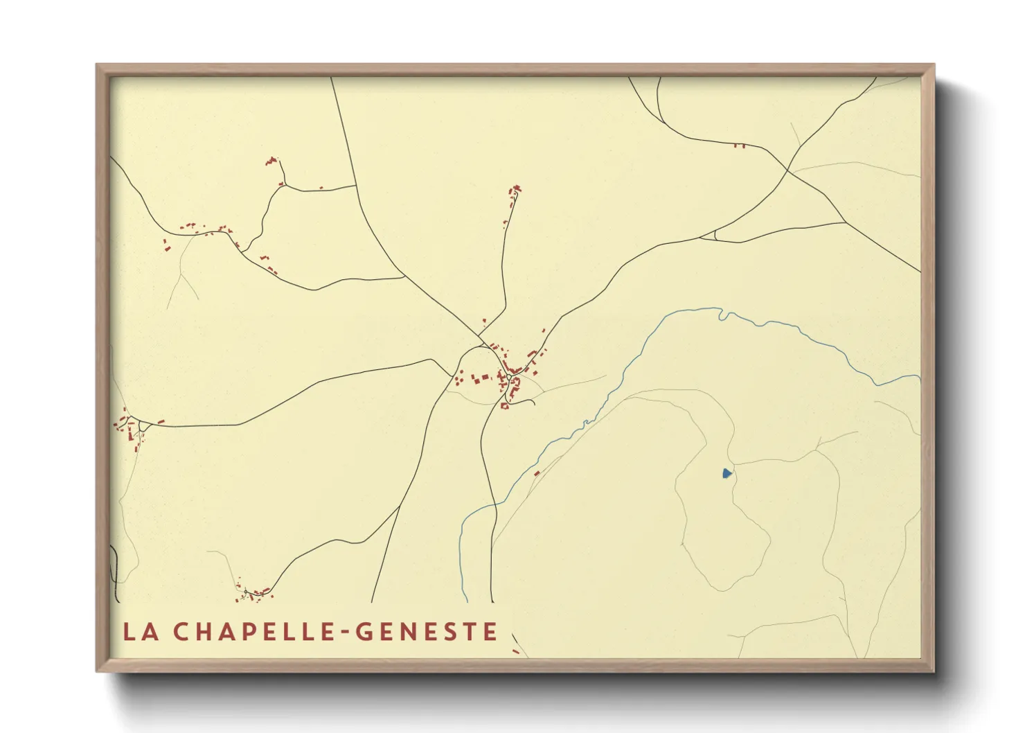 Une affiche de carte sur La Chapelle-Geneste