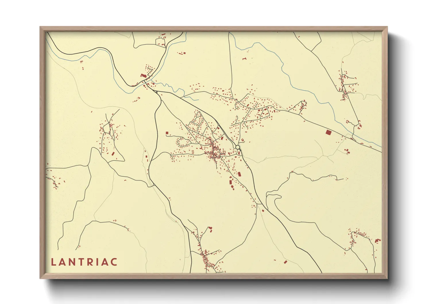 Une affiche de carte sur Lantriac