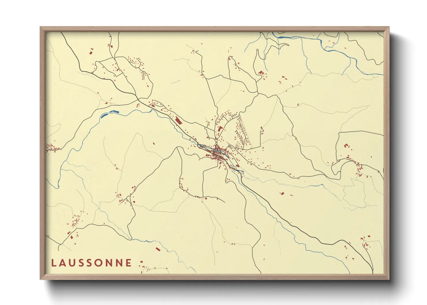 Une affiche de carte sur Laussonne