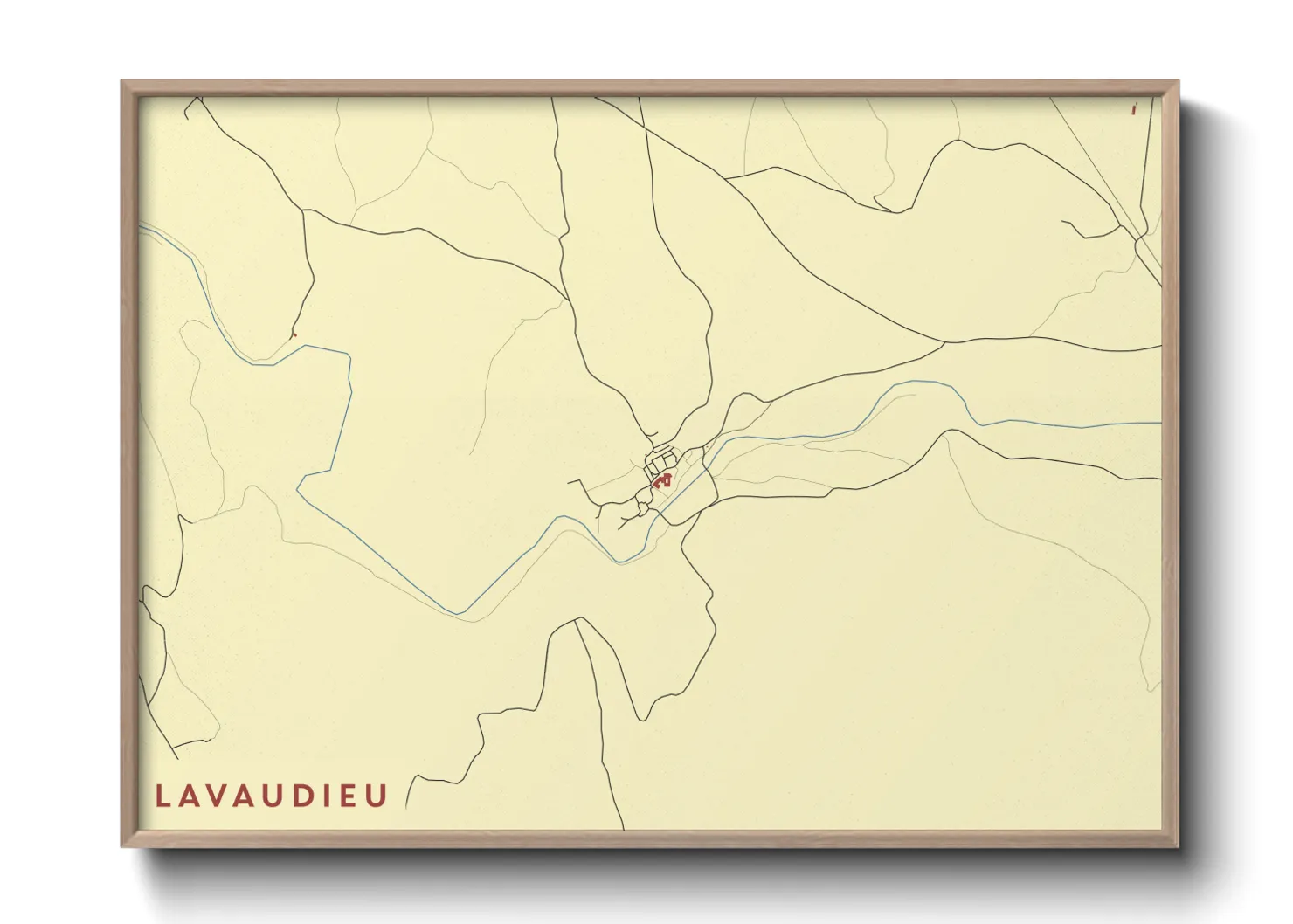 Une affiche de carte sur Lavaudieu