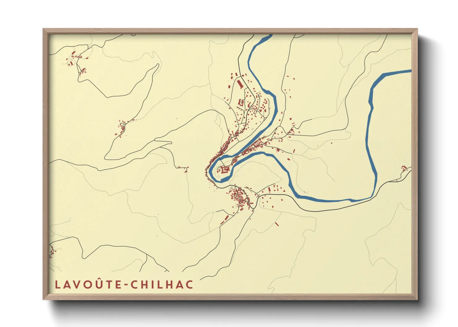 Une affiche de carte sur Lavoûte-Chilhac