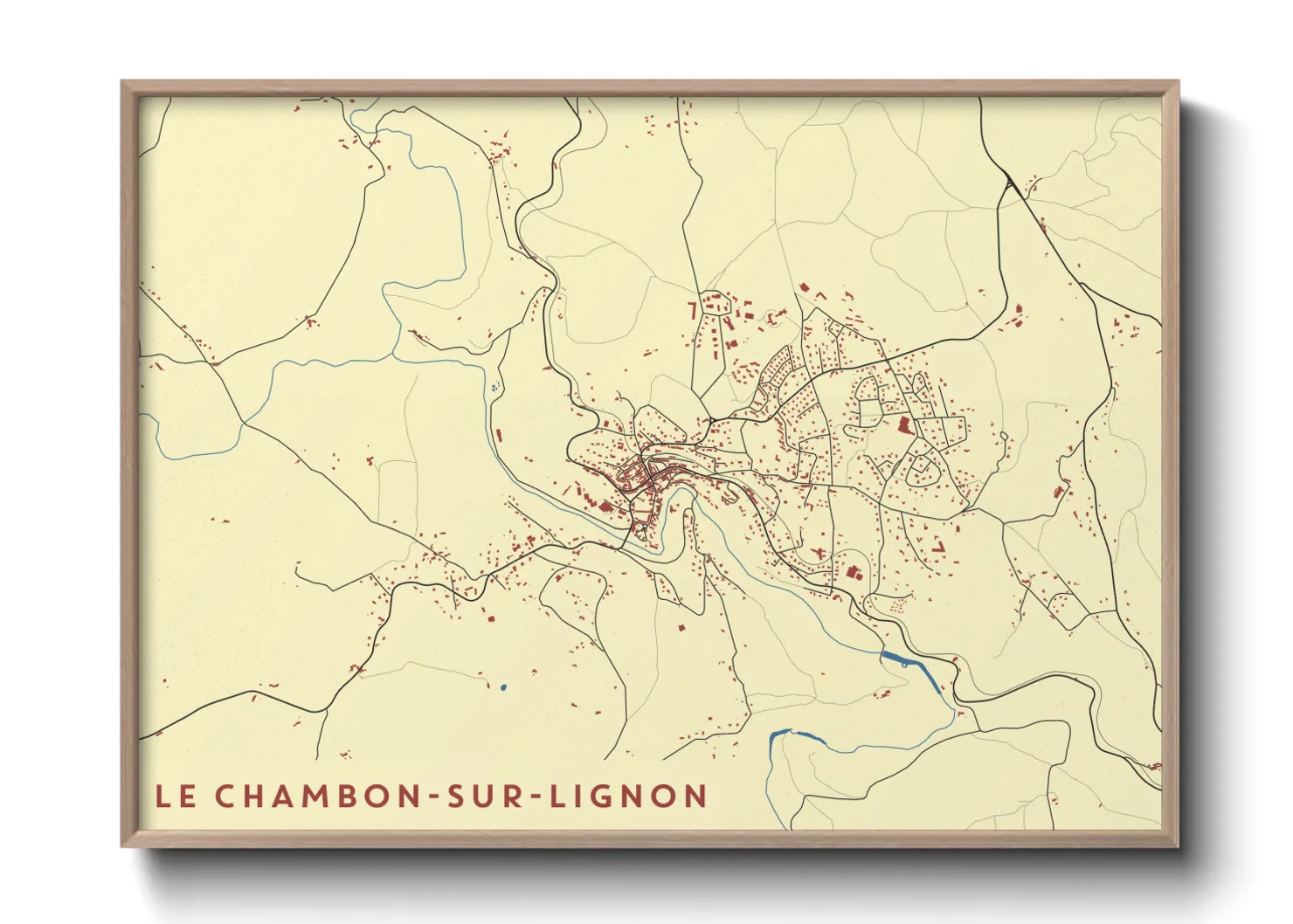 Une affiche de carte sur Le Chambon-sur-Lignon