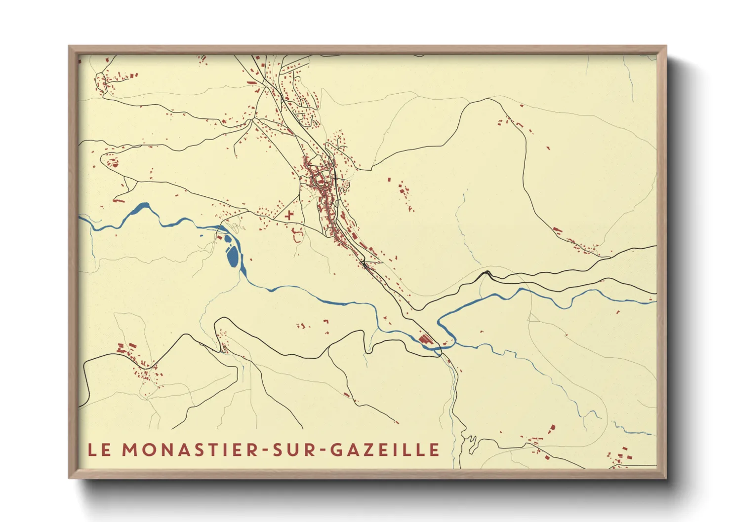 Une affiche de carte sur Le Monastier-sur-Gazeille