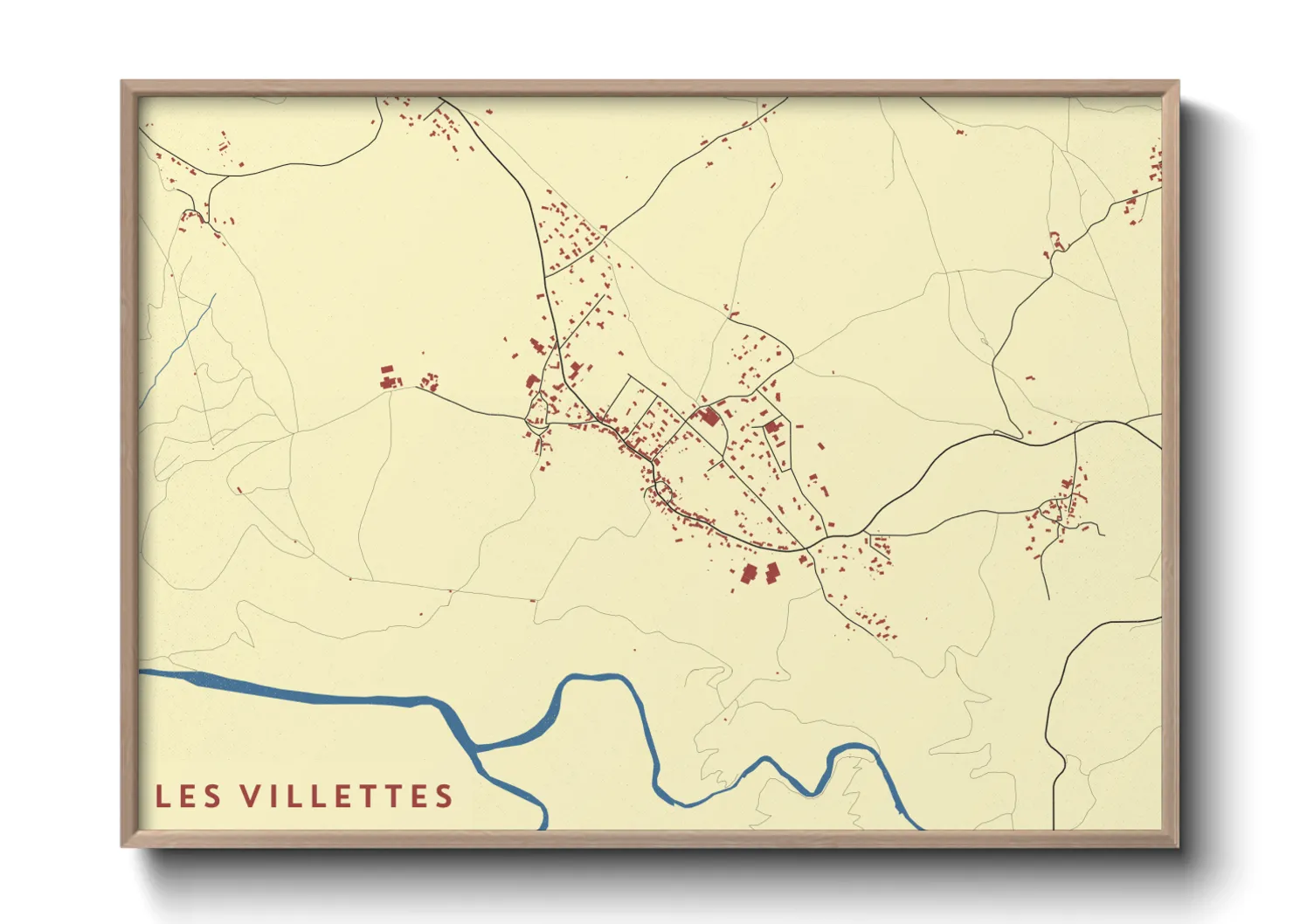 Une affiche de carte sur Les Villettes
