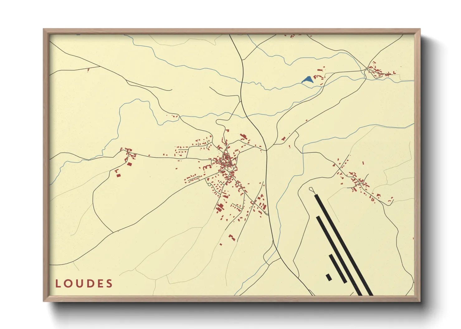 Une affiche de carte sur Loudes