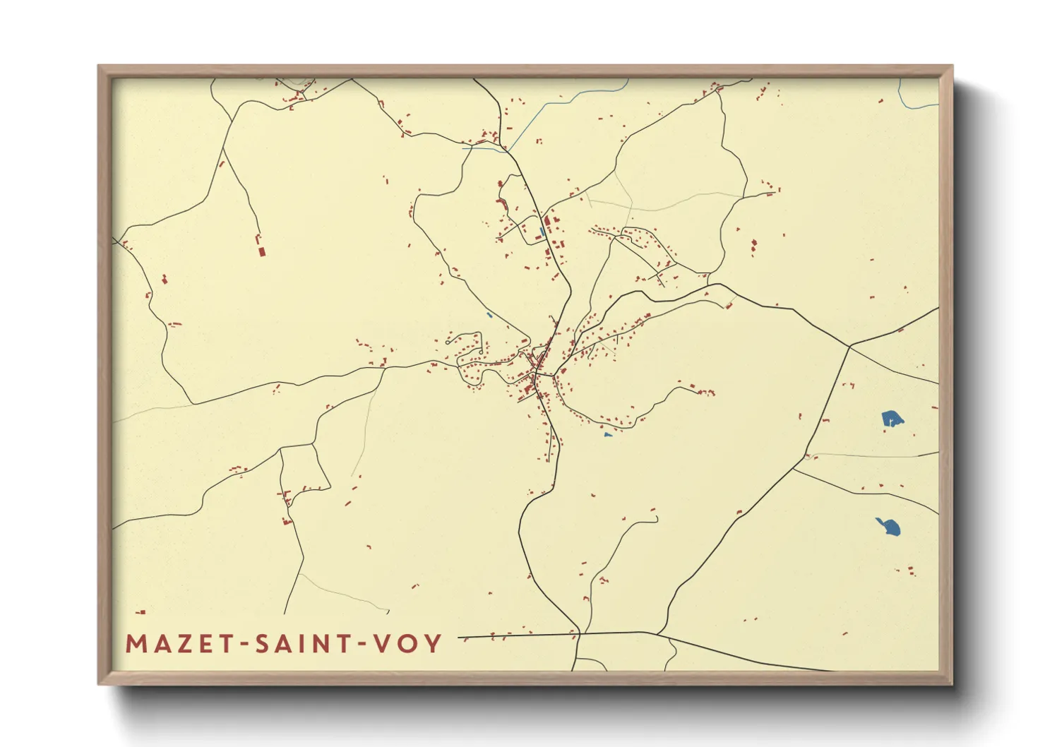 Une affiche de carte sur Mazet-Saint-Voy