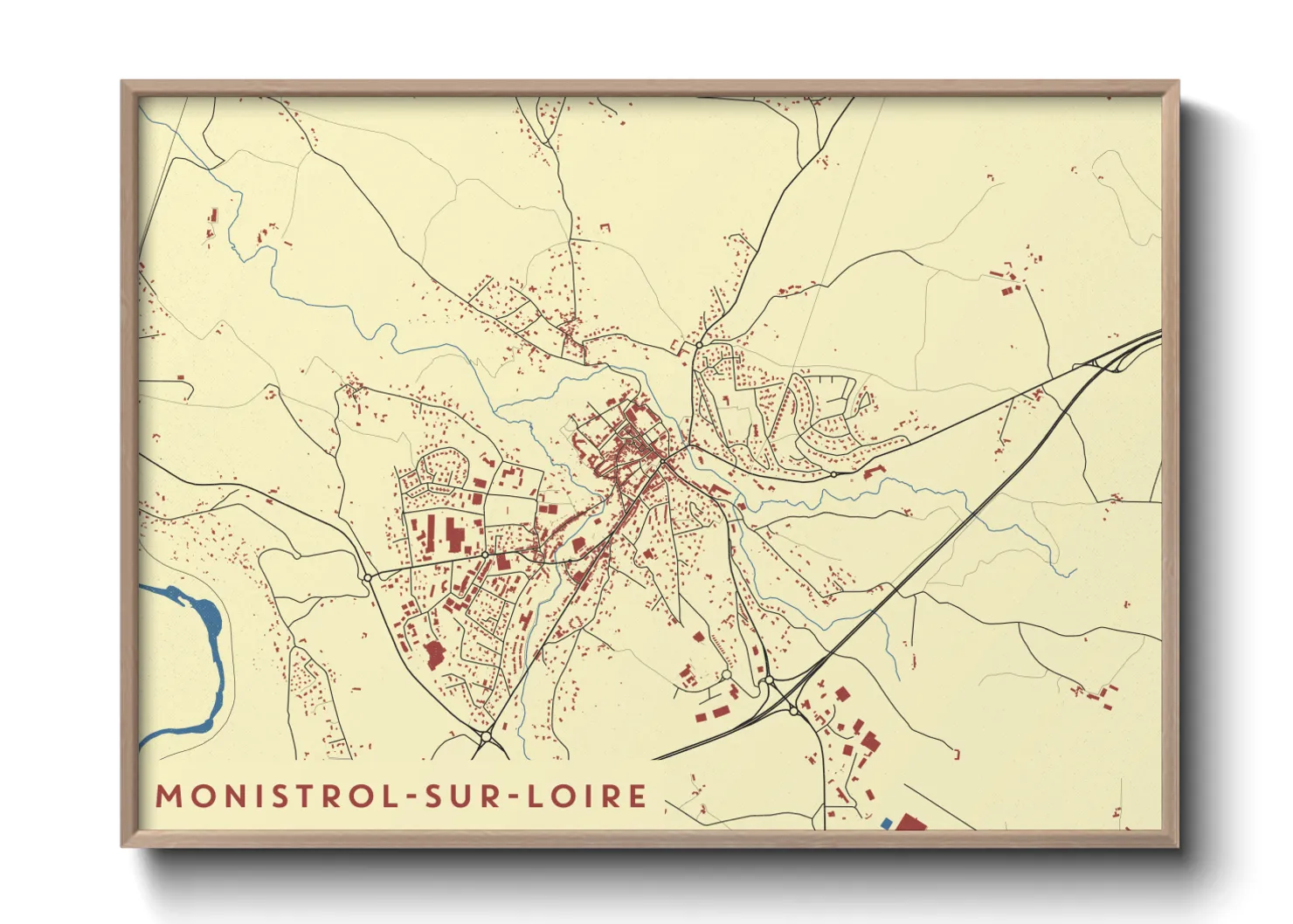Une affiche de carte sur Monistrol-sur-Loire