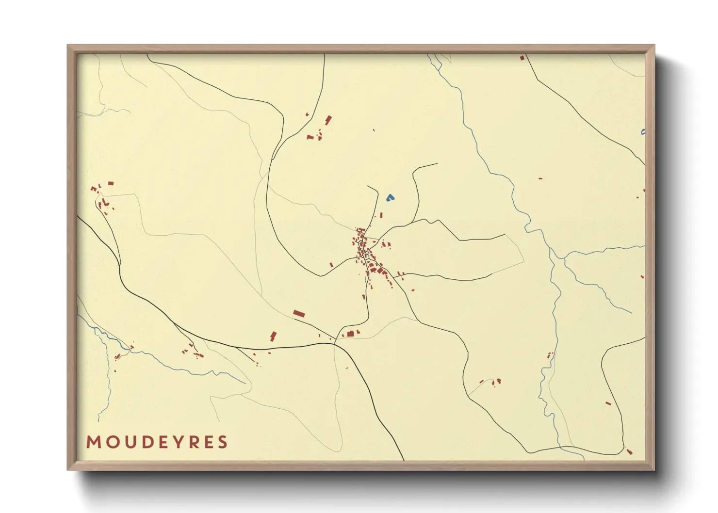 Une affiche de carte sur Moudeyres
