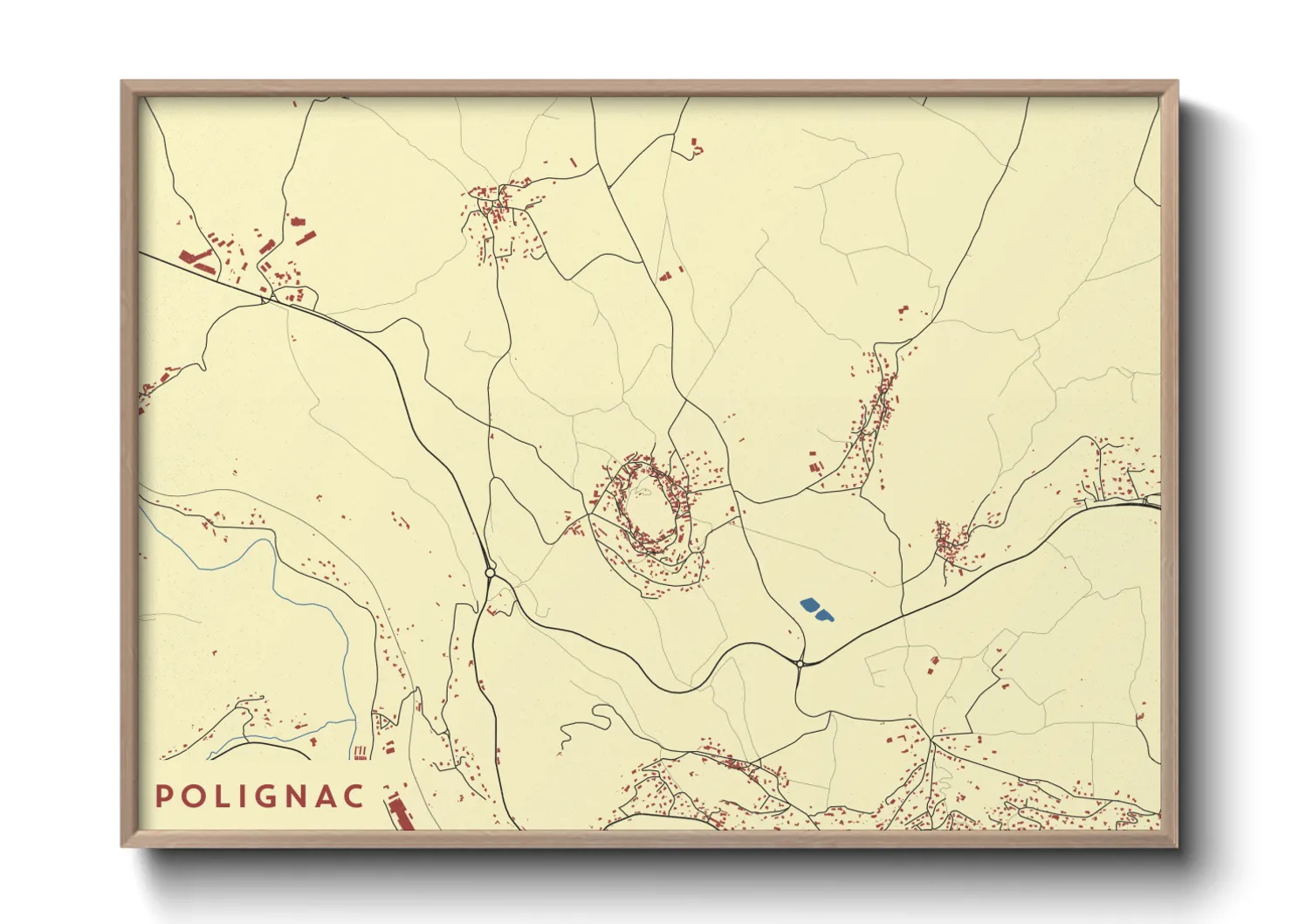 Une affiche de carte sur Polignac