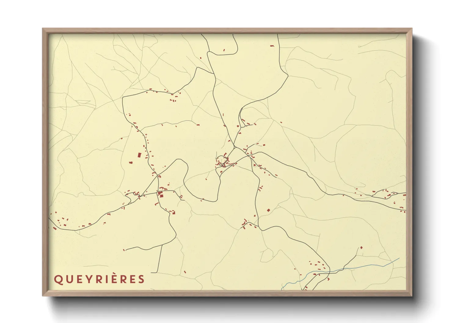 Une affiche de carte sur Queyrières