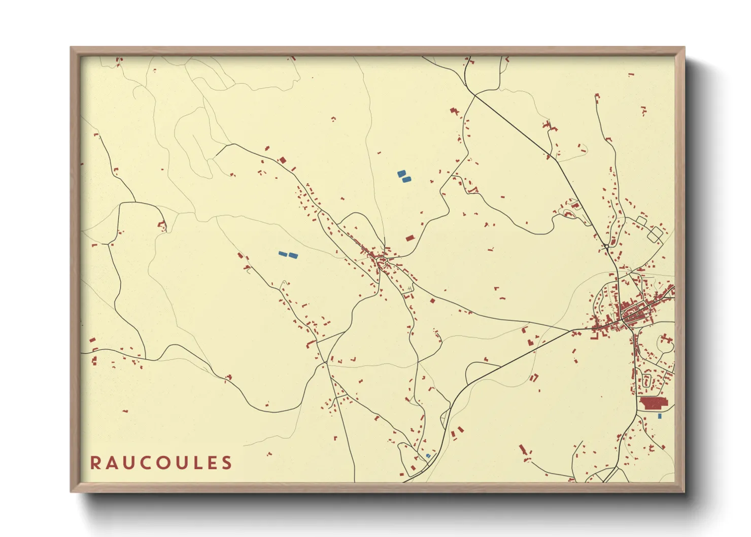 Une affiche de carte sur Raucoules