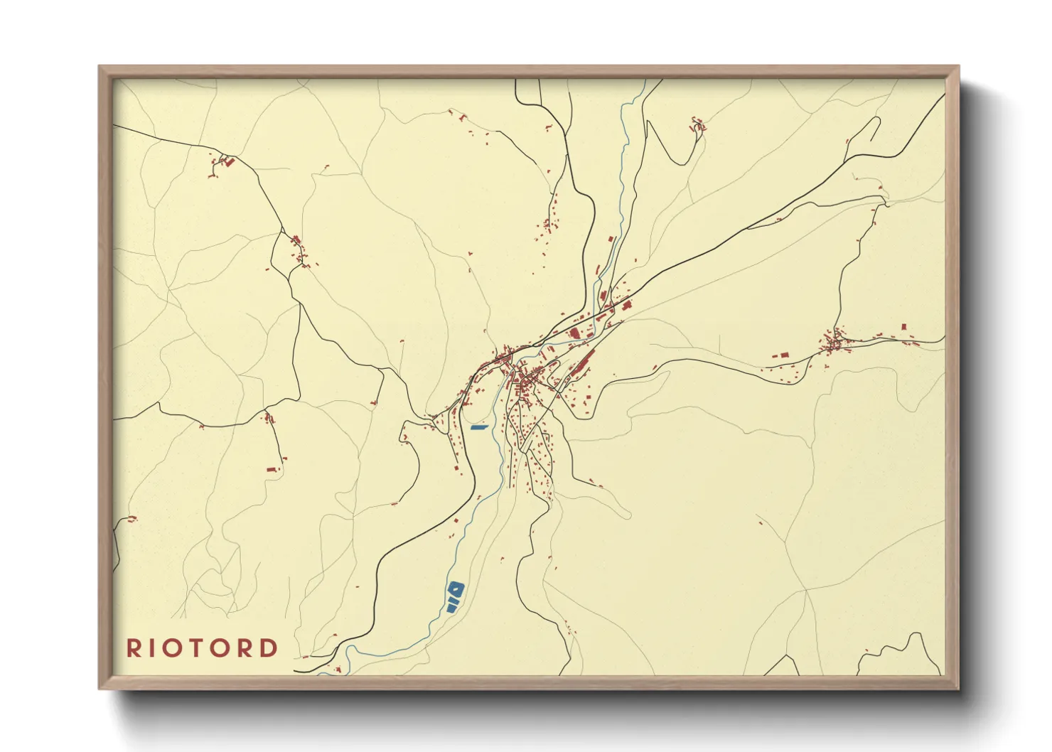 Une affiche de carte sur Riotord