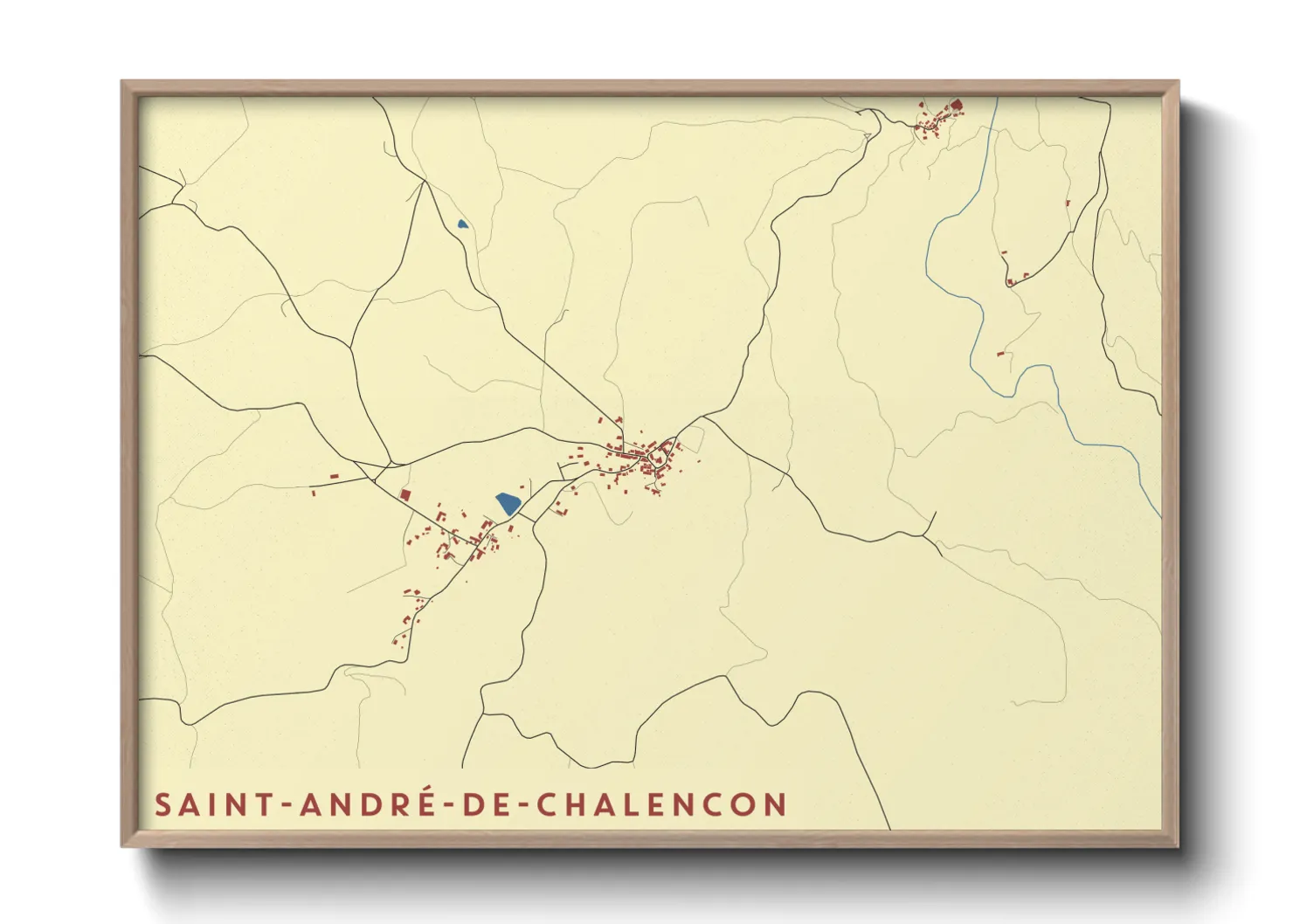 Une affiche de carte sur Saint-André-de-Chalencon