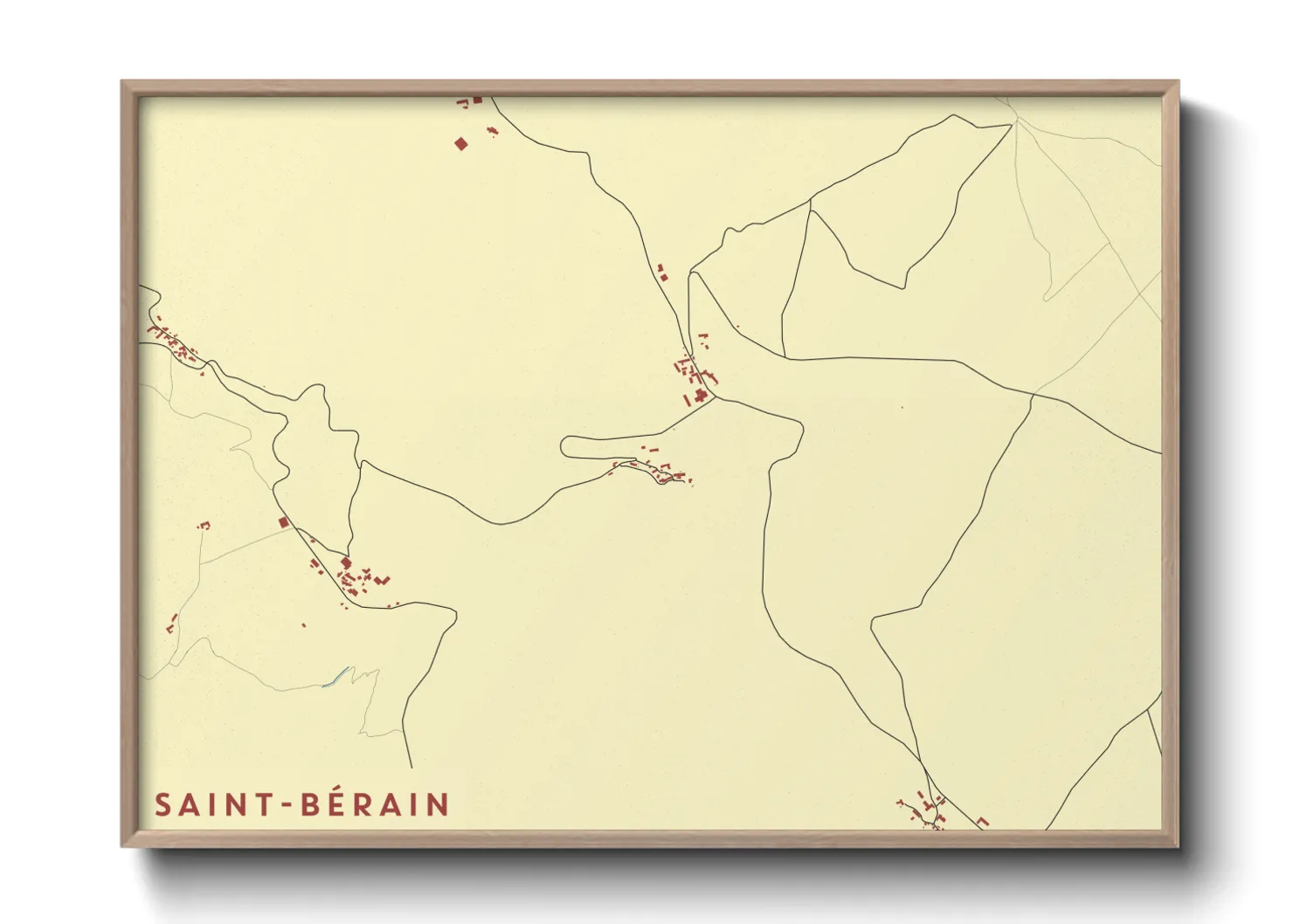 Une affiche de carte sur Saint-Bérain