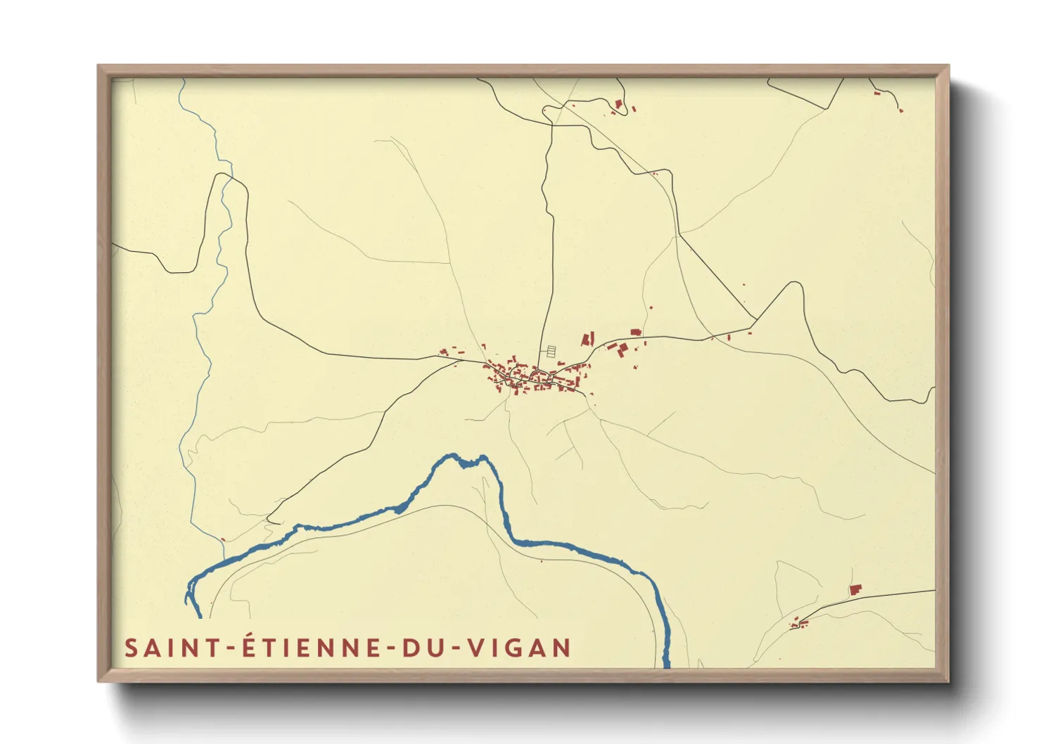 Une affiche de carte sur Saint-Étienne-du-Vigan