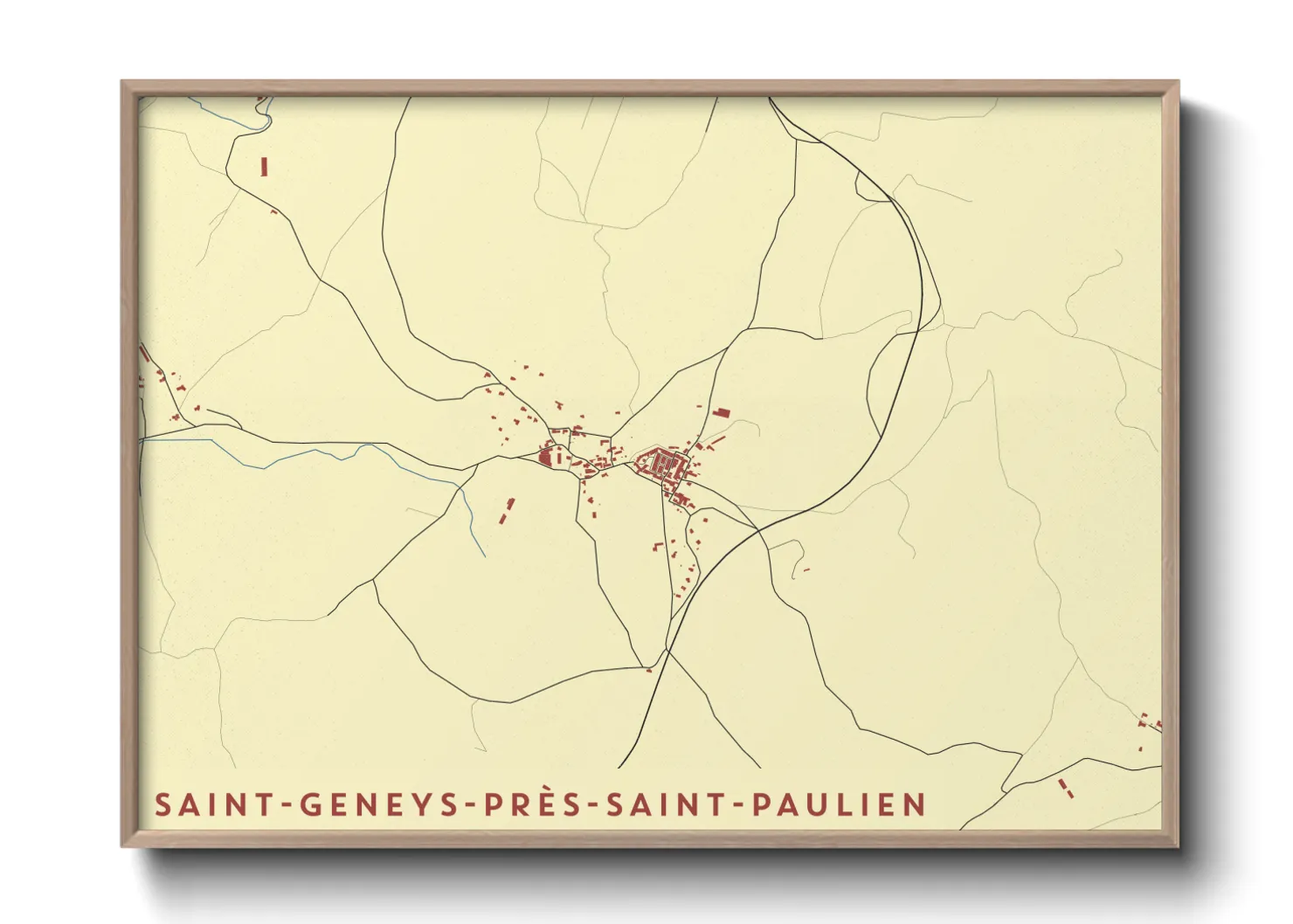 Une affiche de carte sur Saint-Geneys-près-Saint-Paulien