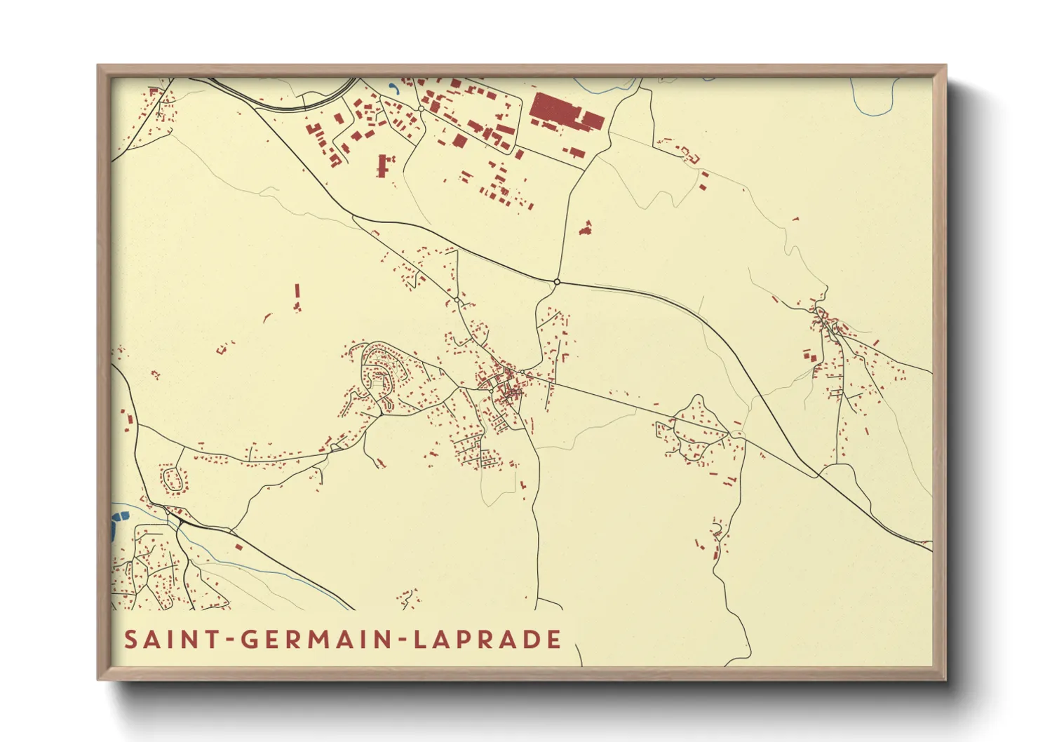 Une affiche de carte sur Saint-Germain-Laprade