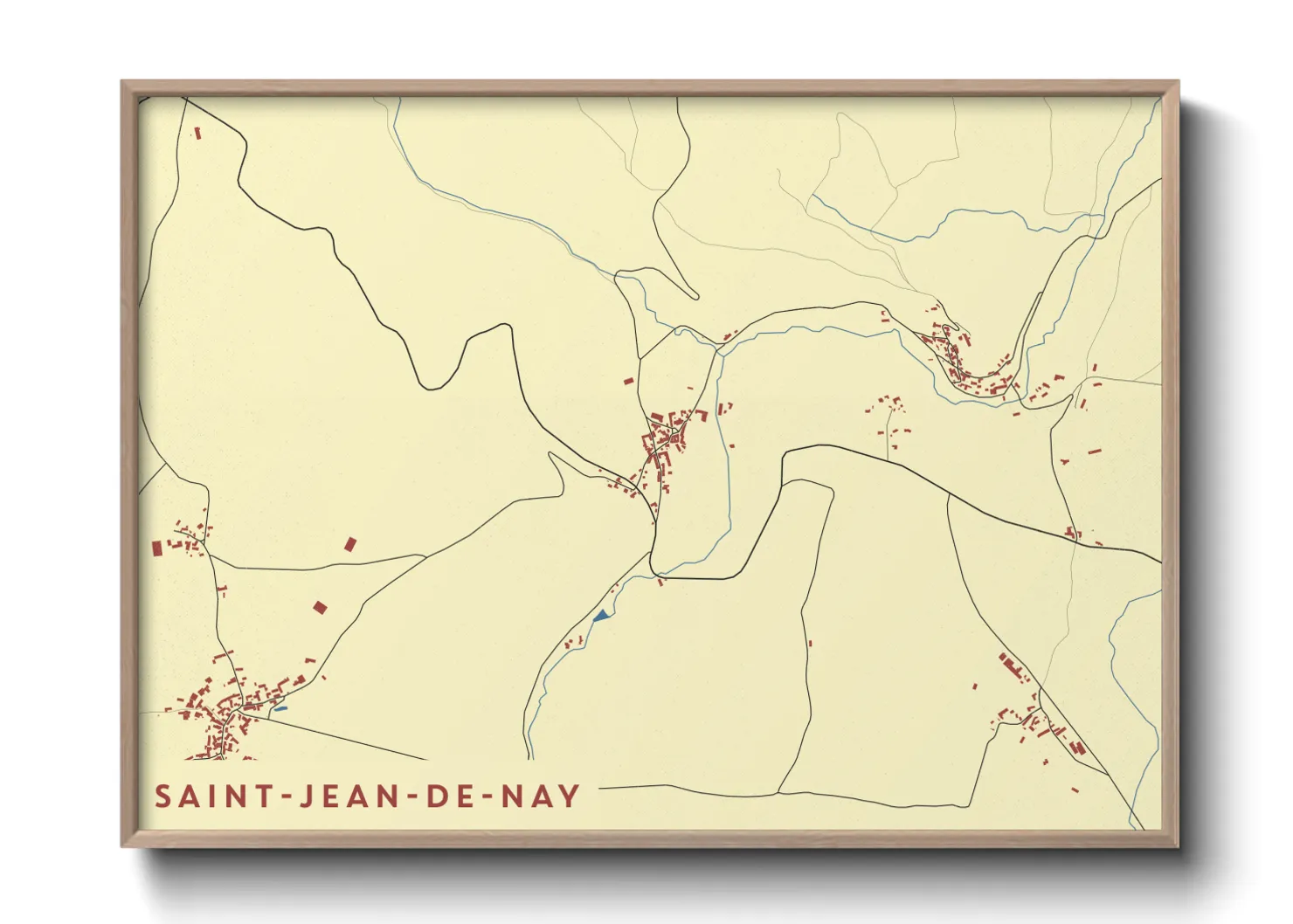 Une affiche de carte sur Saint-Jean-de-Nay