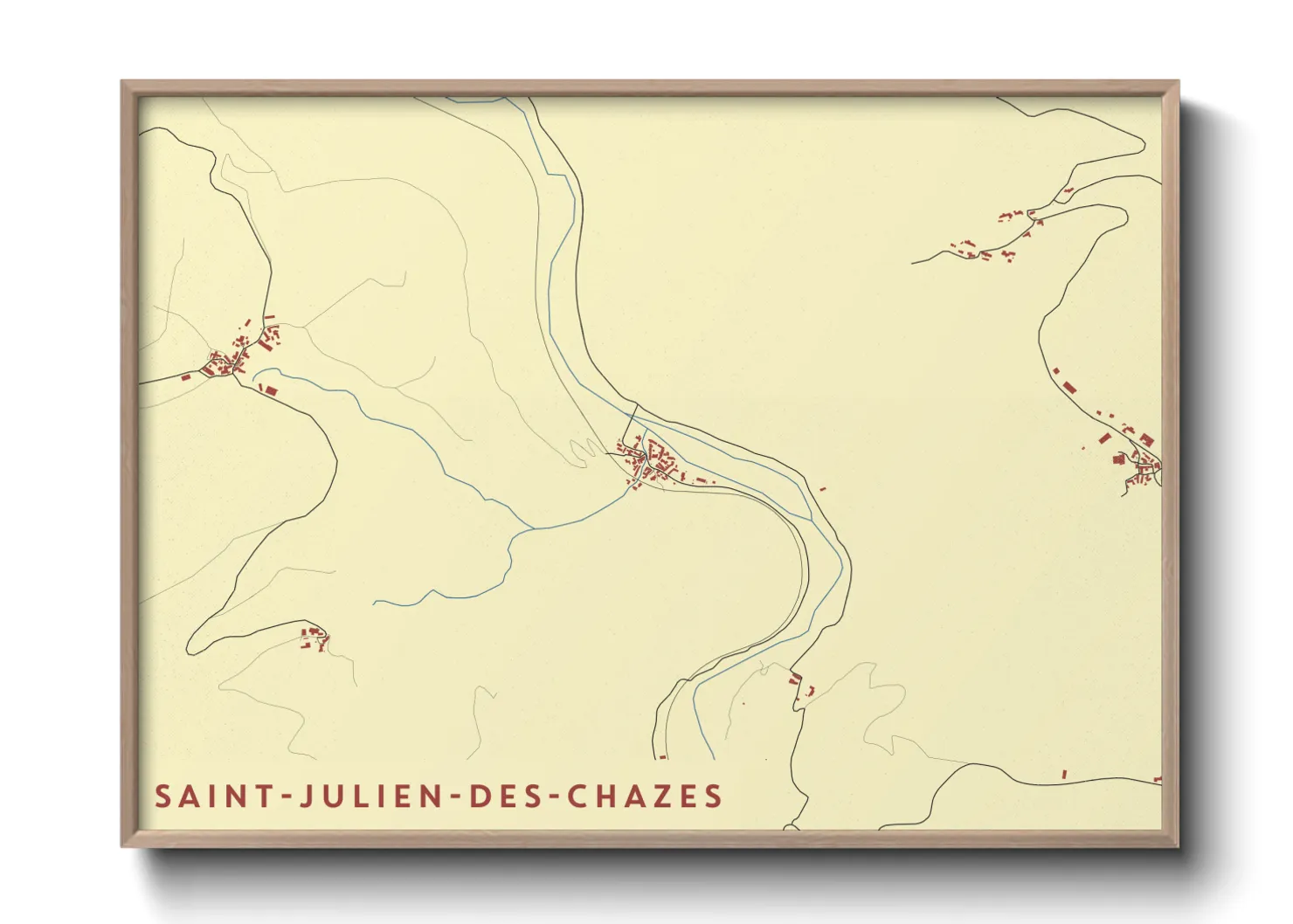 Une affiche de carte sur Saint-Julien-des-Chazes