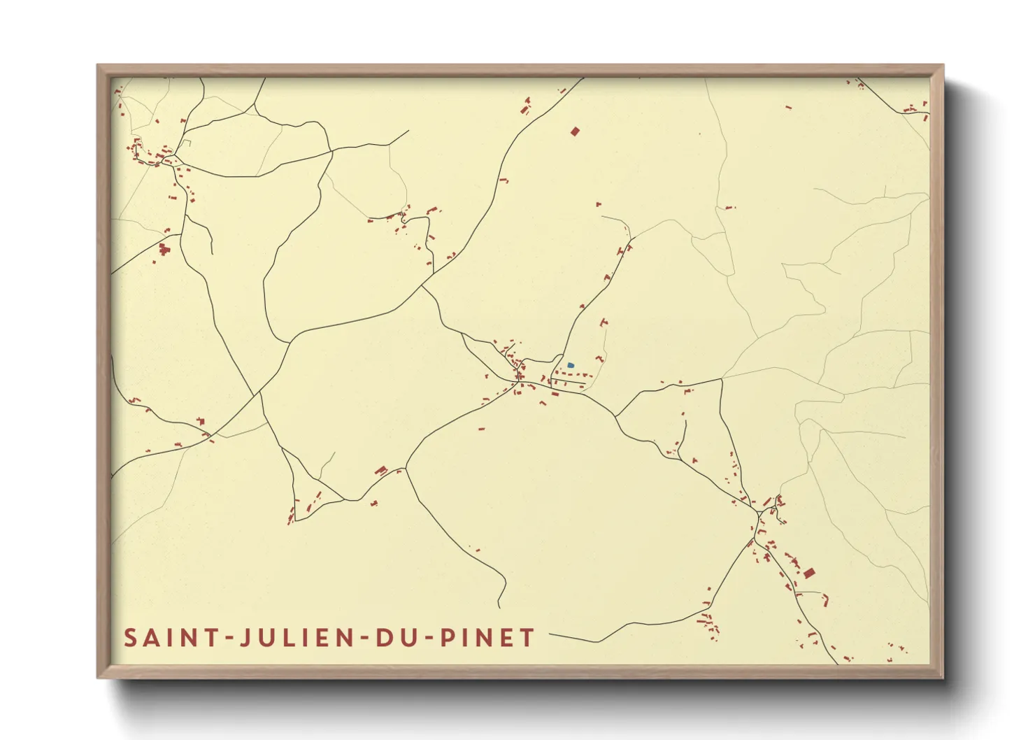 Une affiche de carte sur Saint-Julien-du-Pinet