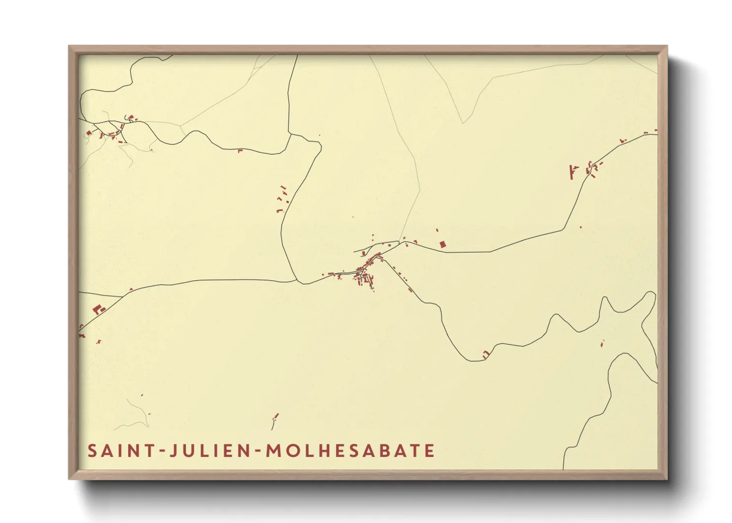 Une affiche de carte sur Saint-Julien-Molhesabate