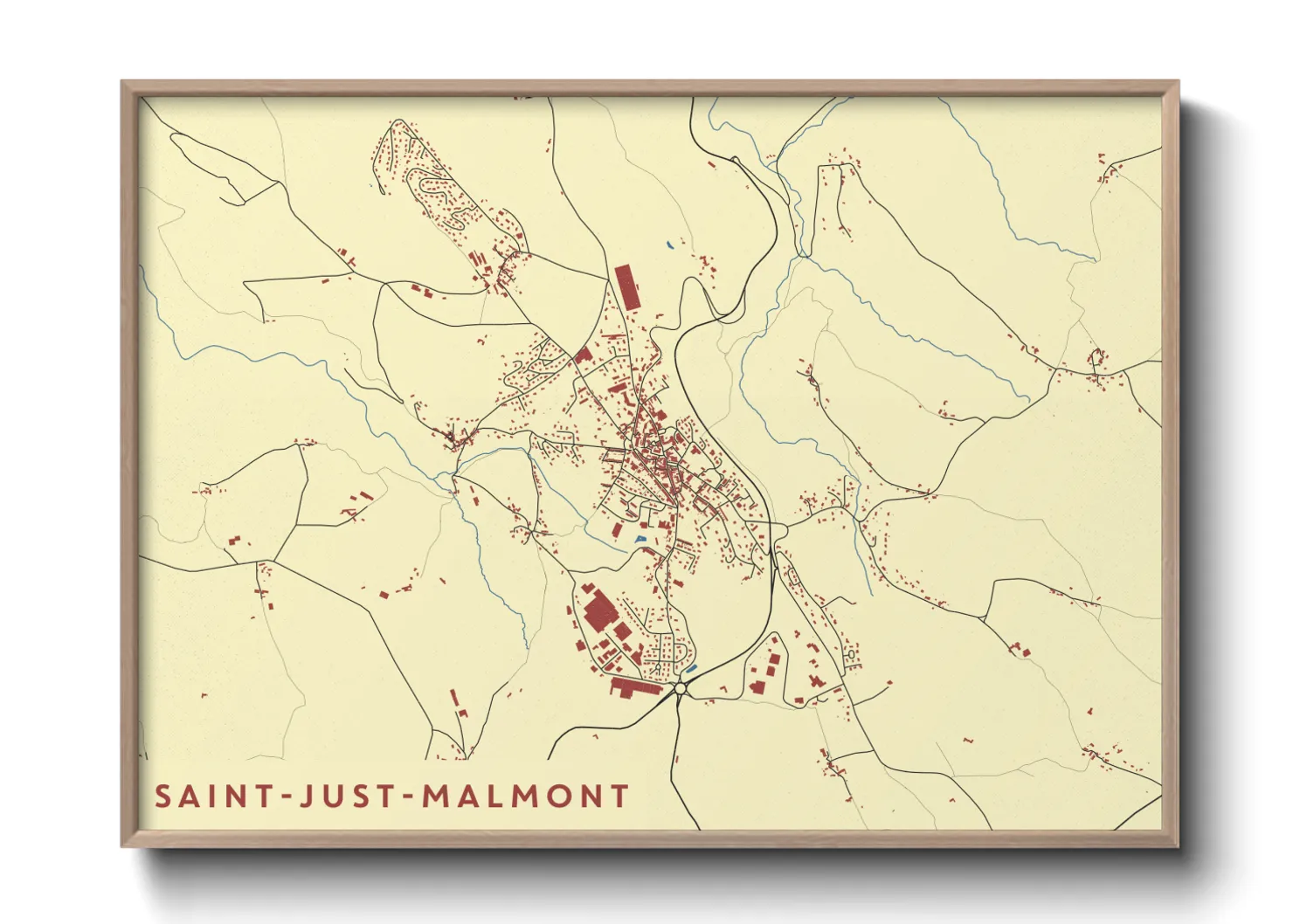 Une affiche de carte sur Saint-Just-Malmont