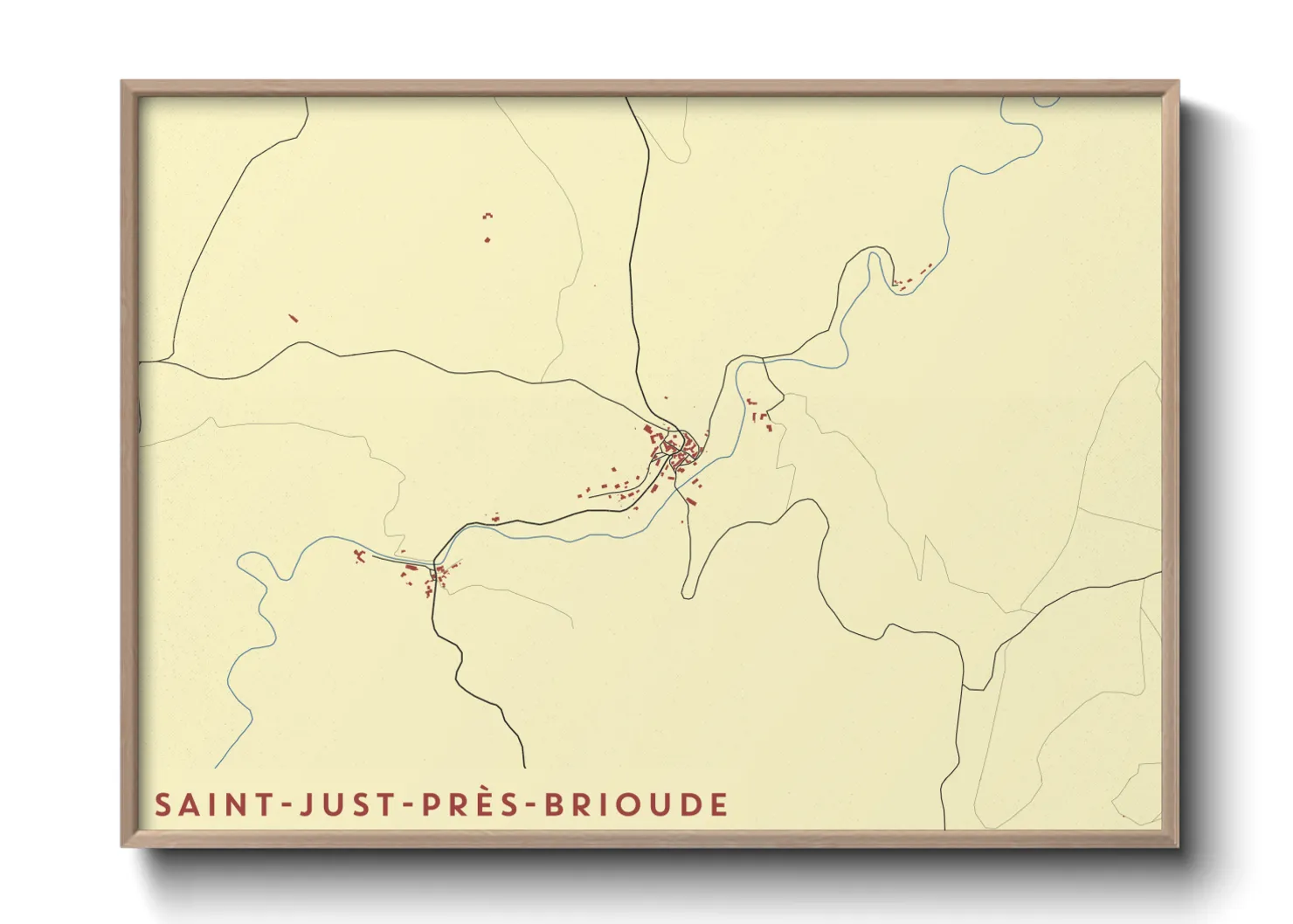 Une affiche de carte sur Saint-Just-près-Brioude