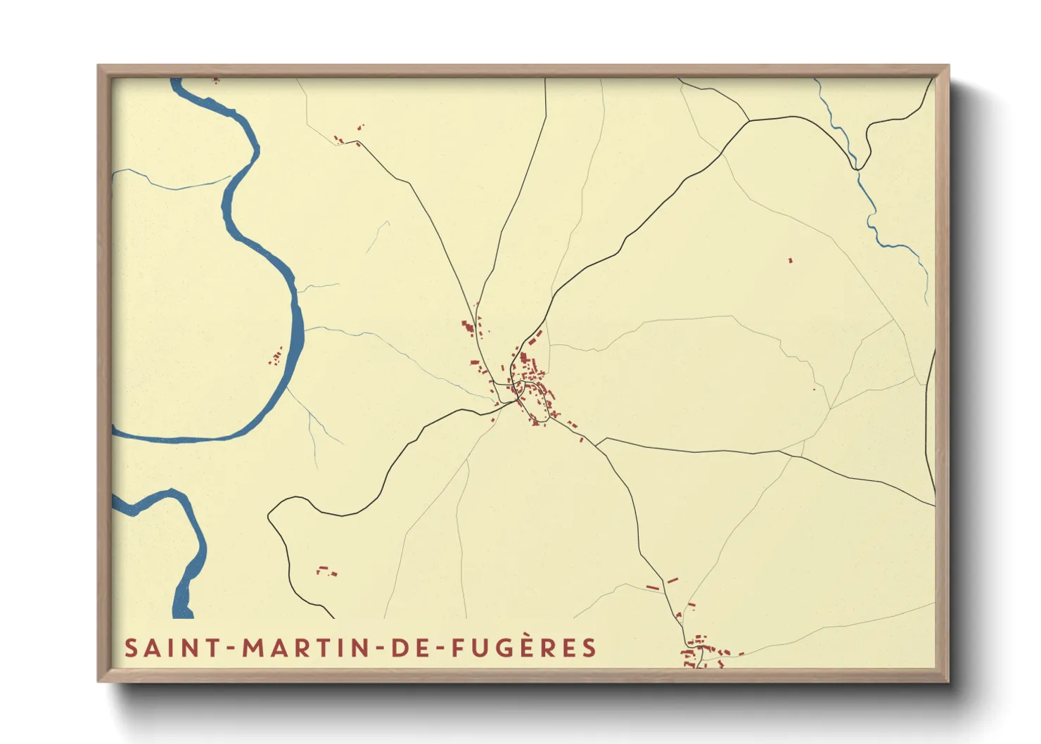 Une affiche de carte sur Saint-Martin-de-Fugères