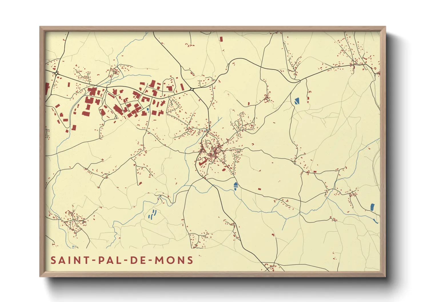 Une affiche de carte sur Saint-Pal-de-Mons