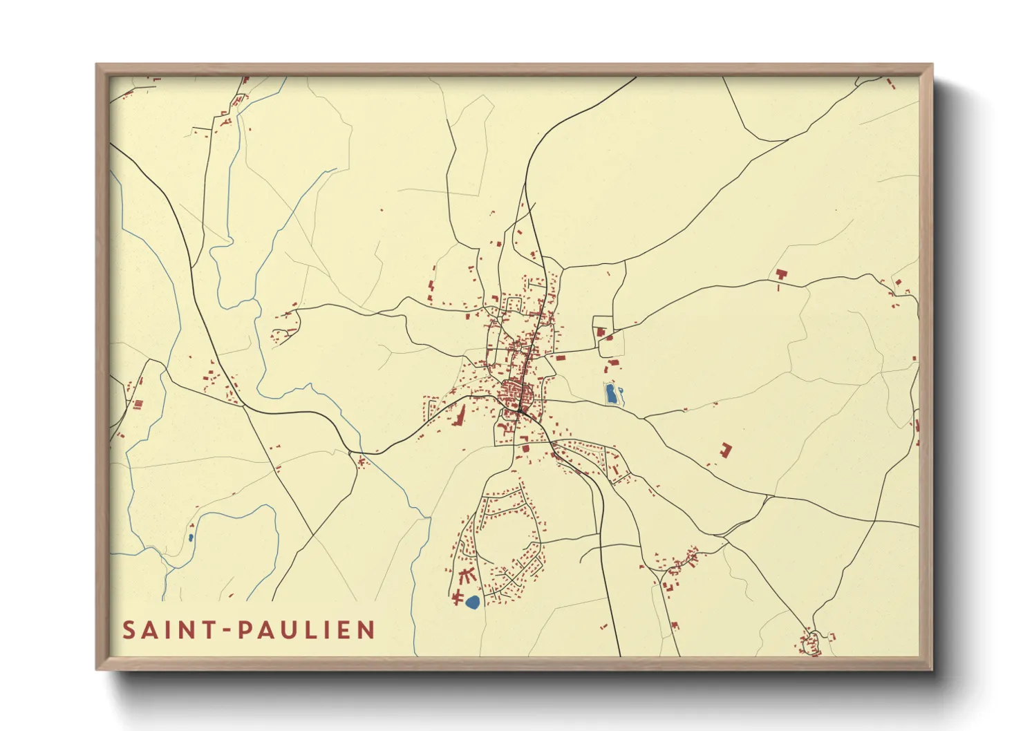Une affiche de carte sur Saint-Paulien