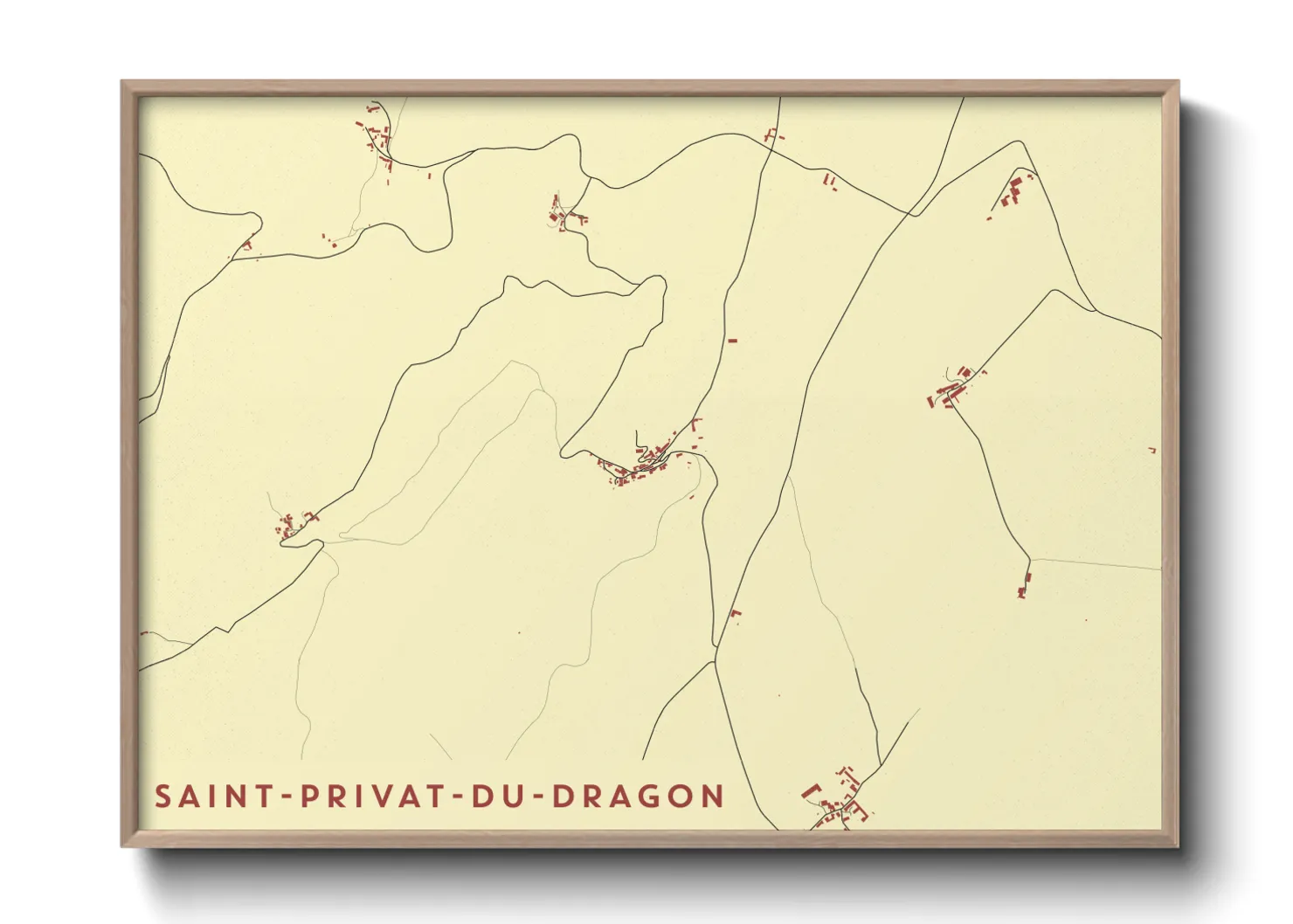 Une affiche de carte sur Saint-Privat-du-Dragon