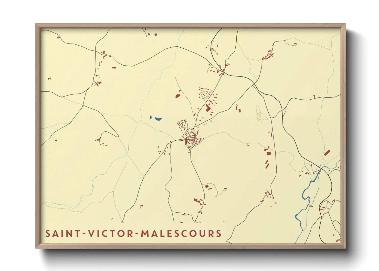 Une affiche de carte sur Saint-Victor-Malescours