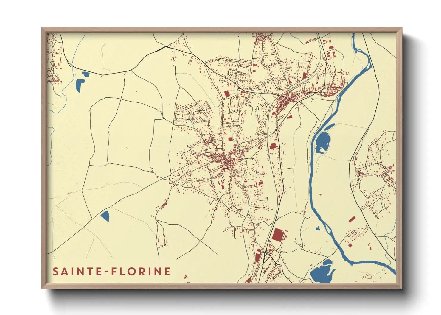 Une affiche de carte sur Sainte-Florine