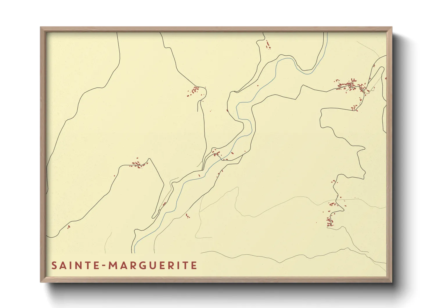 Une affiche de carte sur Sainte-Marguerite