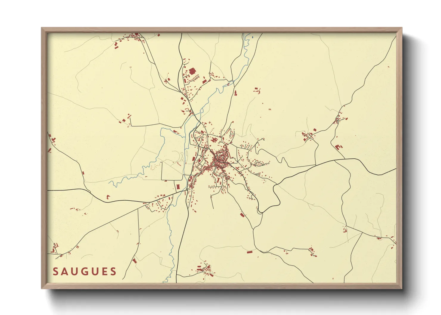 Une affiche de carte sur Saugues