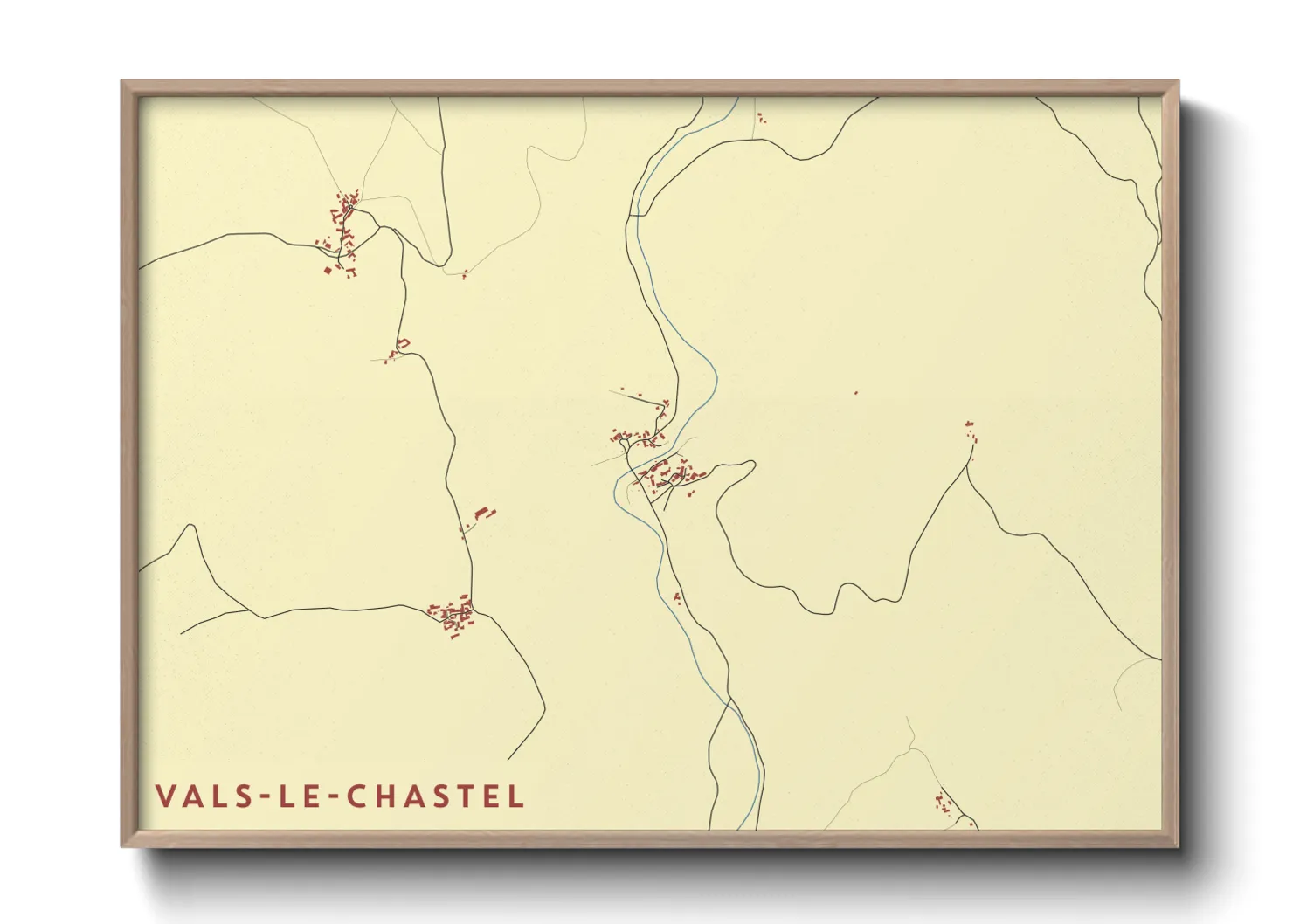 Une affiche de carte sur Vals-le-Chastel