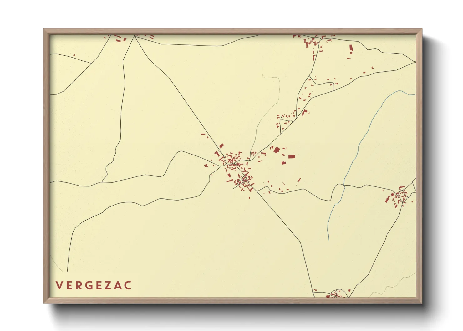 Une affiche de carte sur Vergezac