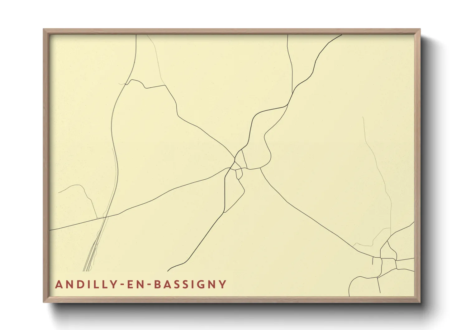 Une affiche de carte sur Andilly-en-Bassigny