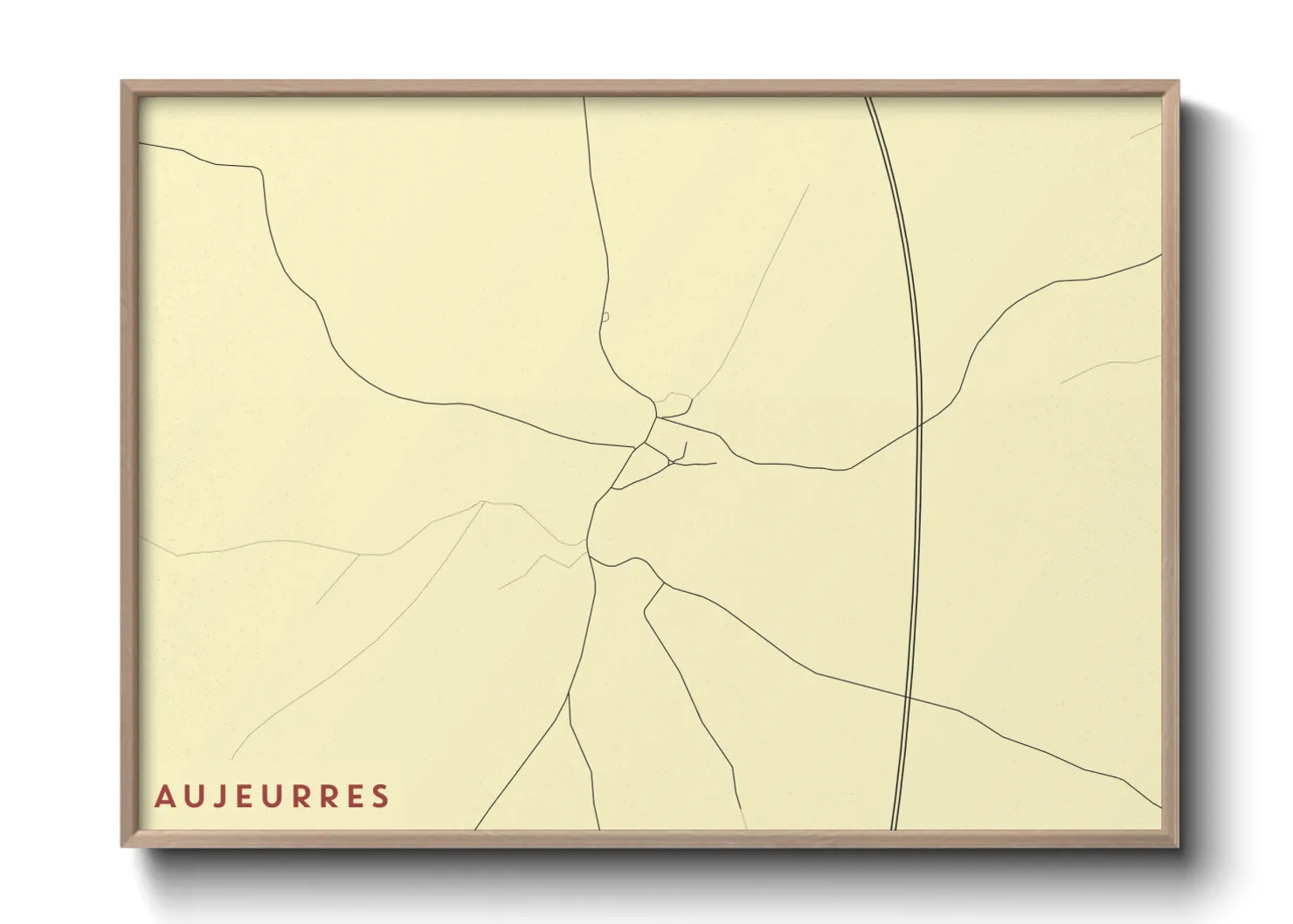 Une affiche de carte sur Aujeurres