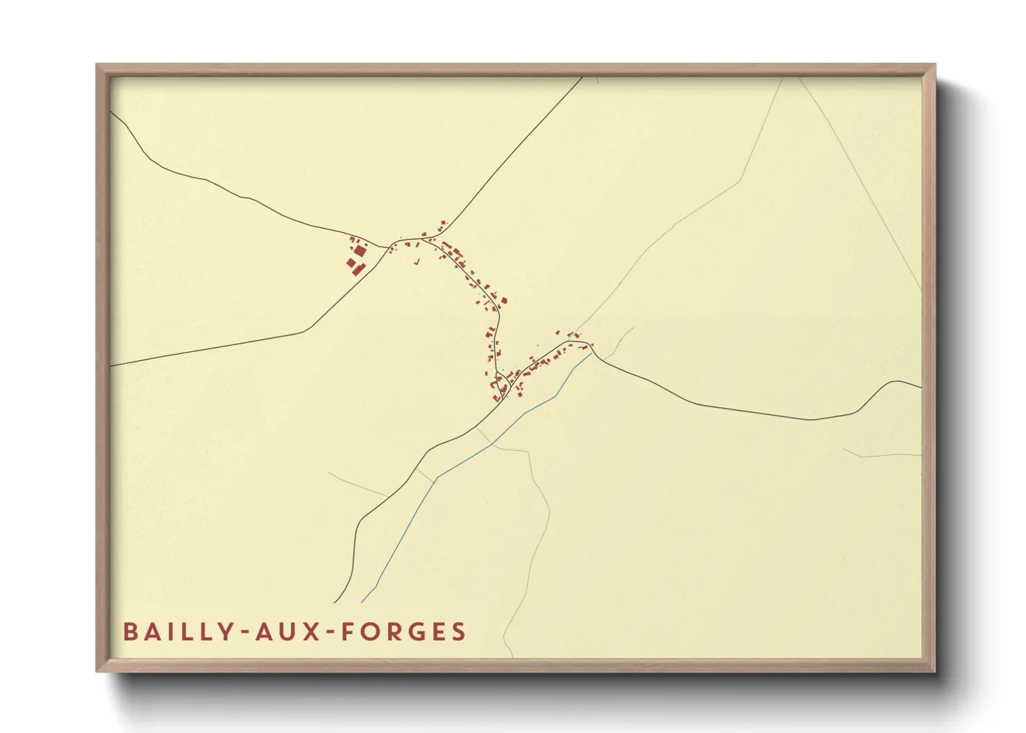 Une affiche de carte sur Bailly-aux-Forges