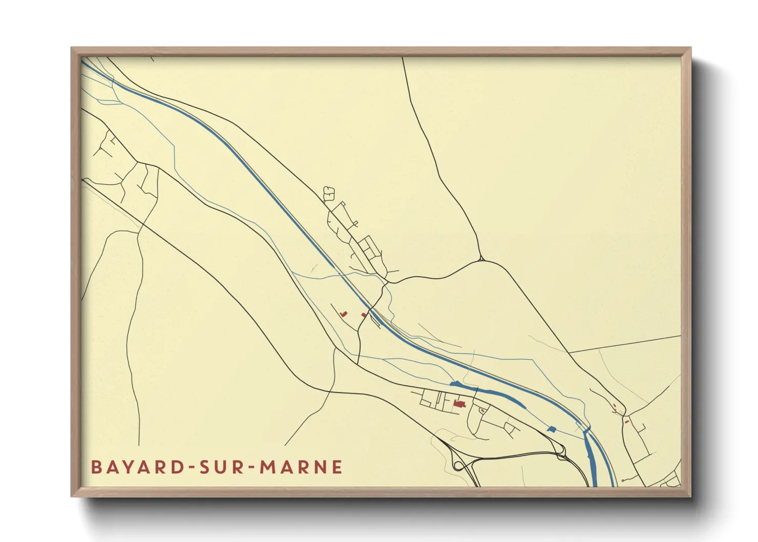 Une affiche de carte sur Bayard-sur-Marne
