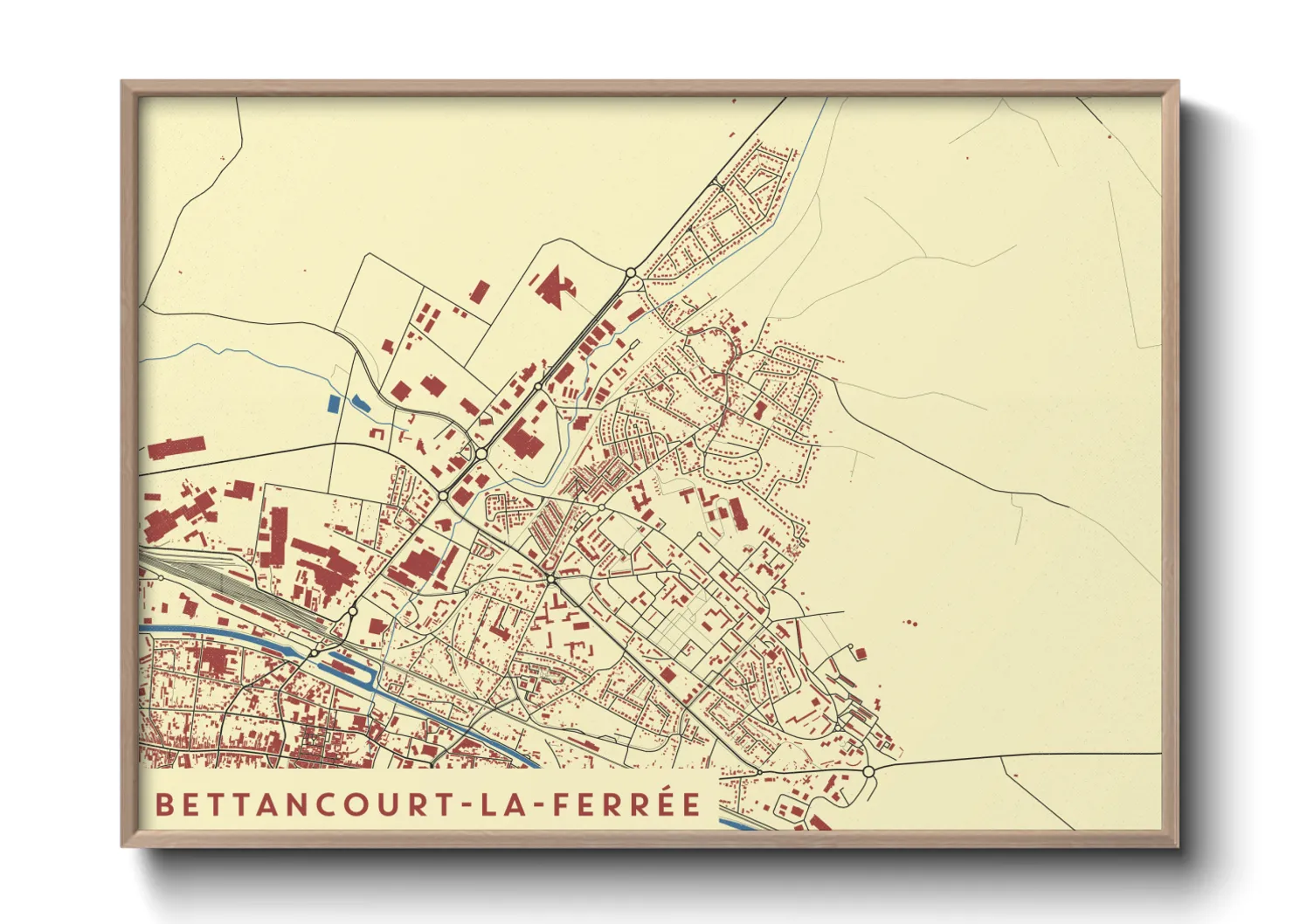 Une affiche de carte sur Bettancourt-la-Ferrée