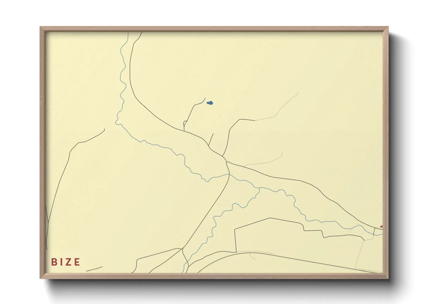 Une affiche de carte sur Bize