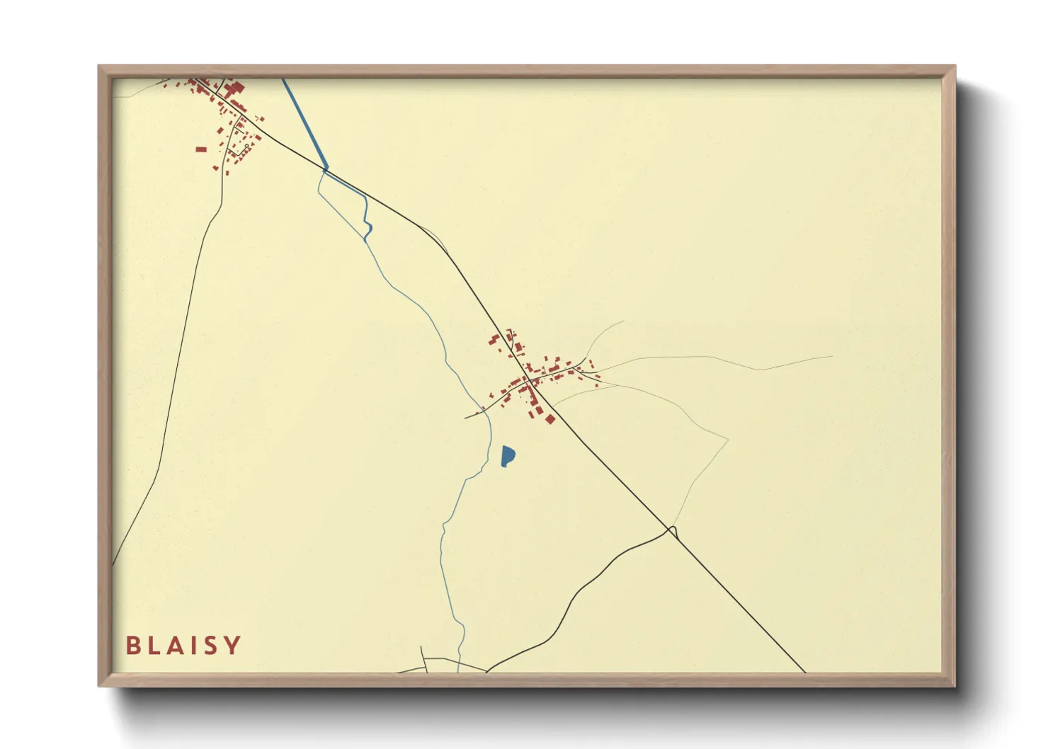 Une affiche de carte sur Blaisy