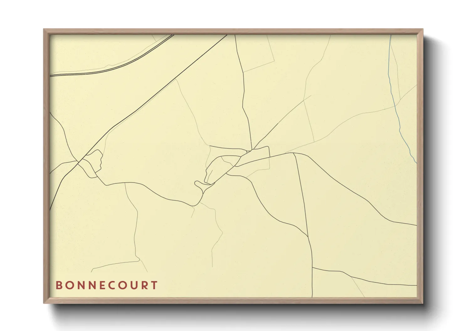 Une affiche de carte sur Bonnecourt