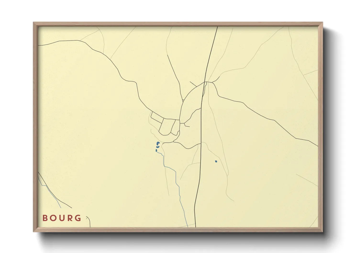Une affiche de carte sur Bourg