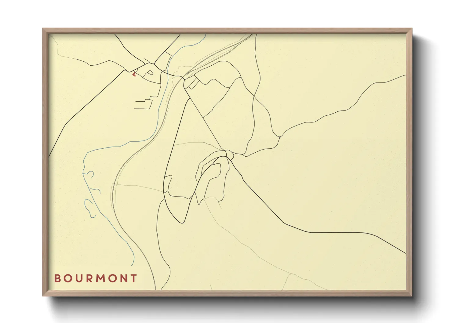 Une affiche de carte sur Bourmont