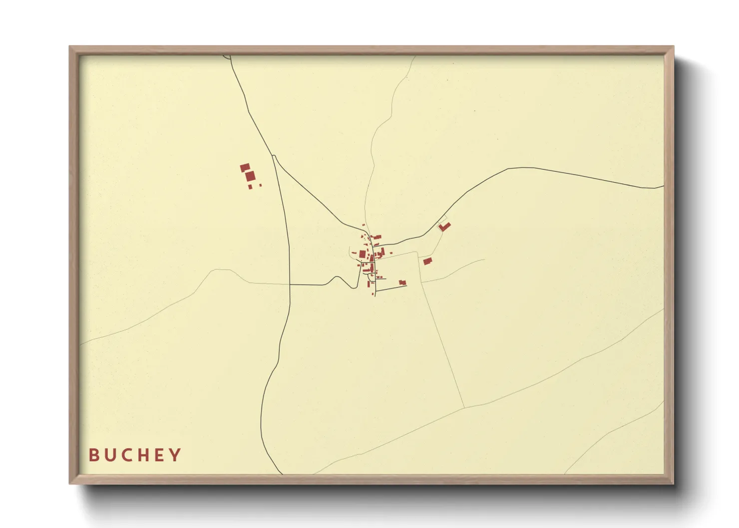 Une affiche de carte sur Buchey