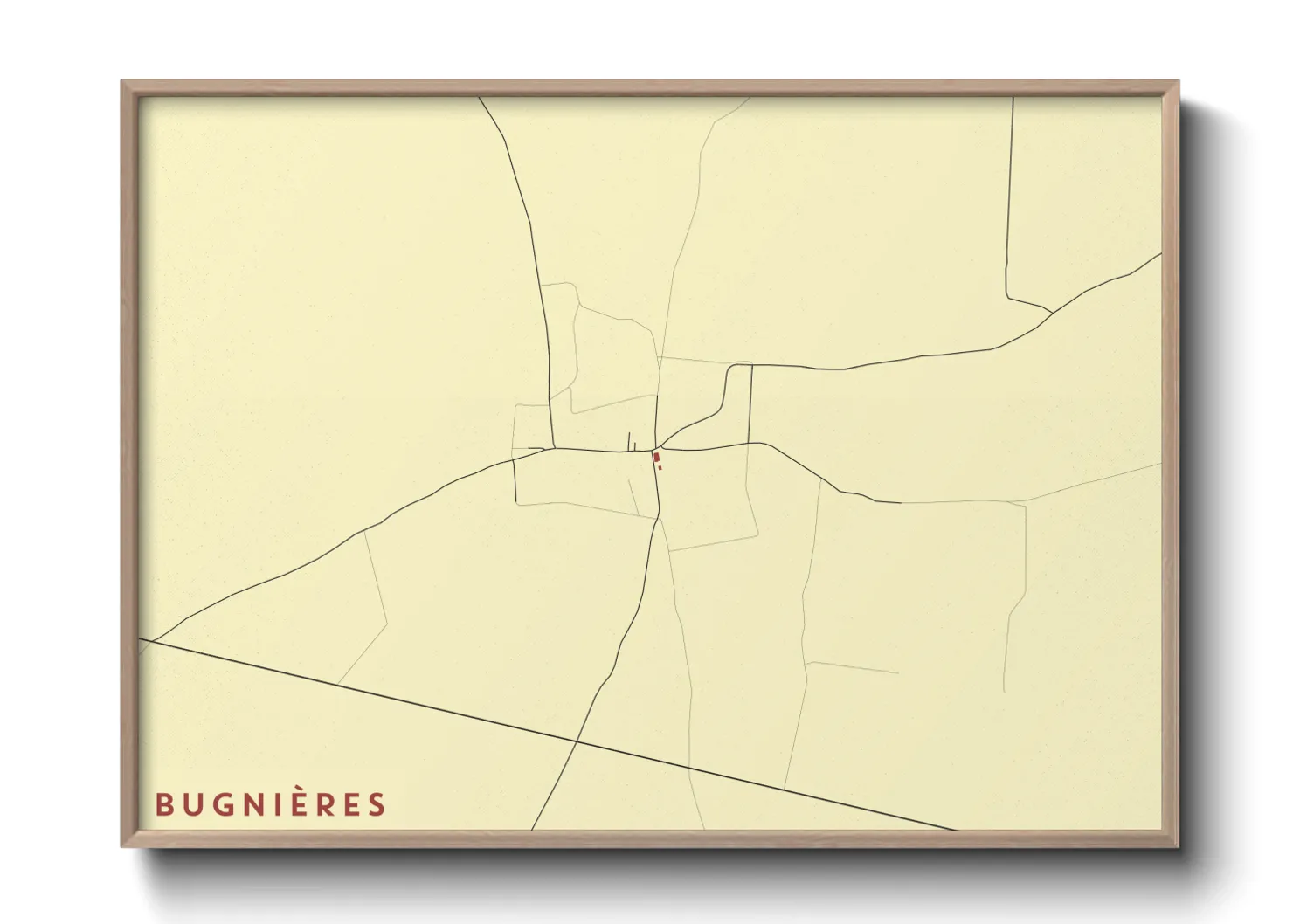 Une affiche de carte sur Bugnières